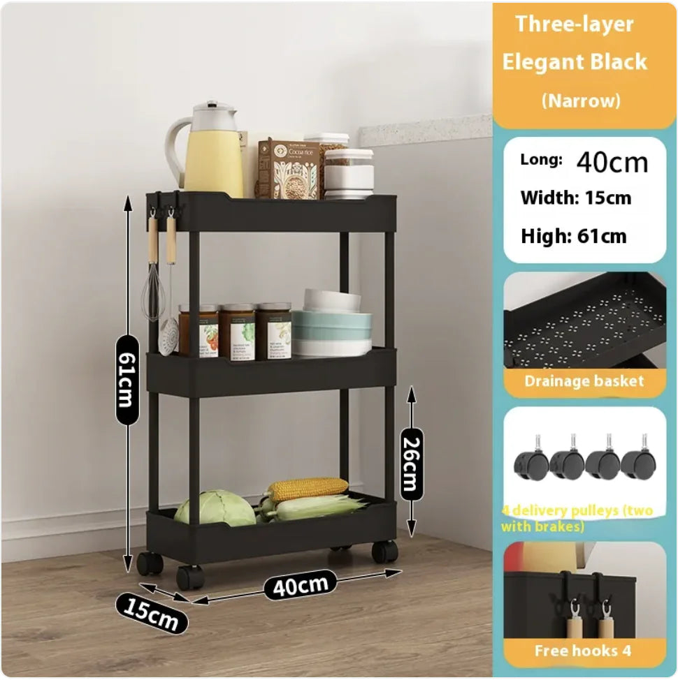 Multi-Tier Kitchen Floor Standing Storage Cart