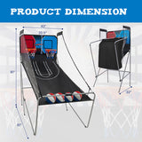 Dual Shot Basketball Arcade Game with 8 Game Modes and 4 Balls-Red
