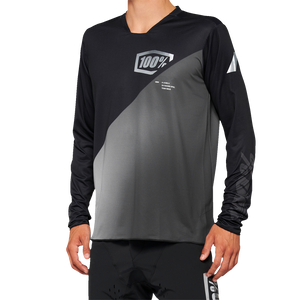 100% R-Core-X Long-Sleeve Jersey - Black/Gray - Medium 40000-00001