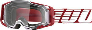 100% Armega Goggles - Oversized Deep Red - Clear 50004-00009