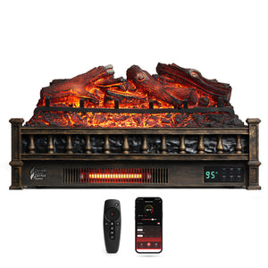 (Open Box) Eternal Flame EF26-LG Smart Electric Fireplace Logs, WiFi Enabled