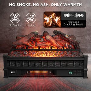 (Open Box) Eternal Flame EF26-LG Smart Electric Fireplace Logs, WiFi Enabled