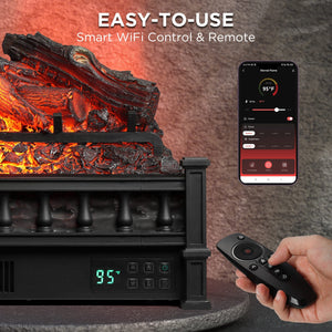 (Open Box) Eternal Flame EF26-LG Smart Electric Fireplace Logs, WiFi Enabled