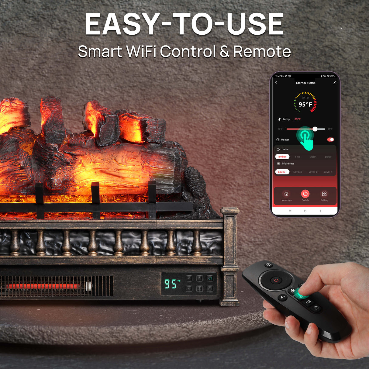 Eternal Flame EF30-PB Electric Fireplace Logs