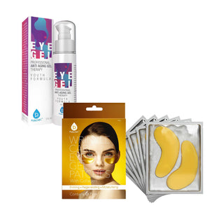 Pursonic Youthful Eyes Bundle: Professional Anti Aging Eye Gel 2 Oz & Wrinkle Care Eye Gel Patches by Pursonic