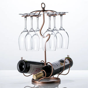 Upside Down Wine Rack and Glass Holder - European Style