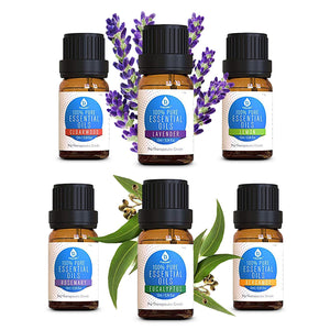 6 Pack of 100% Pure Essential Aromatherapy Oils by Pursonic