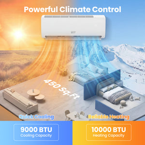 EcoGuard Series 9000 BTU 20 SEER2 208-230V Mini Split Air Conditioner and Heater