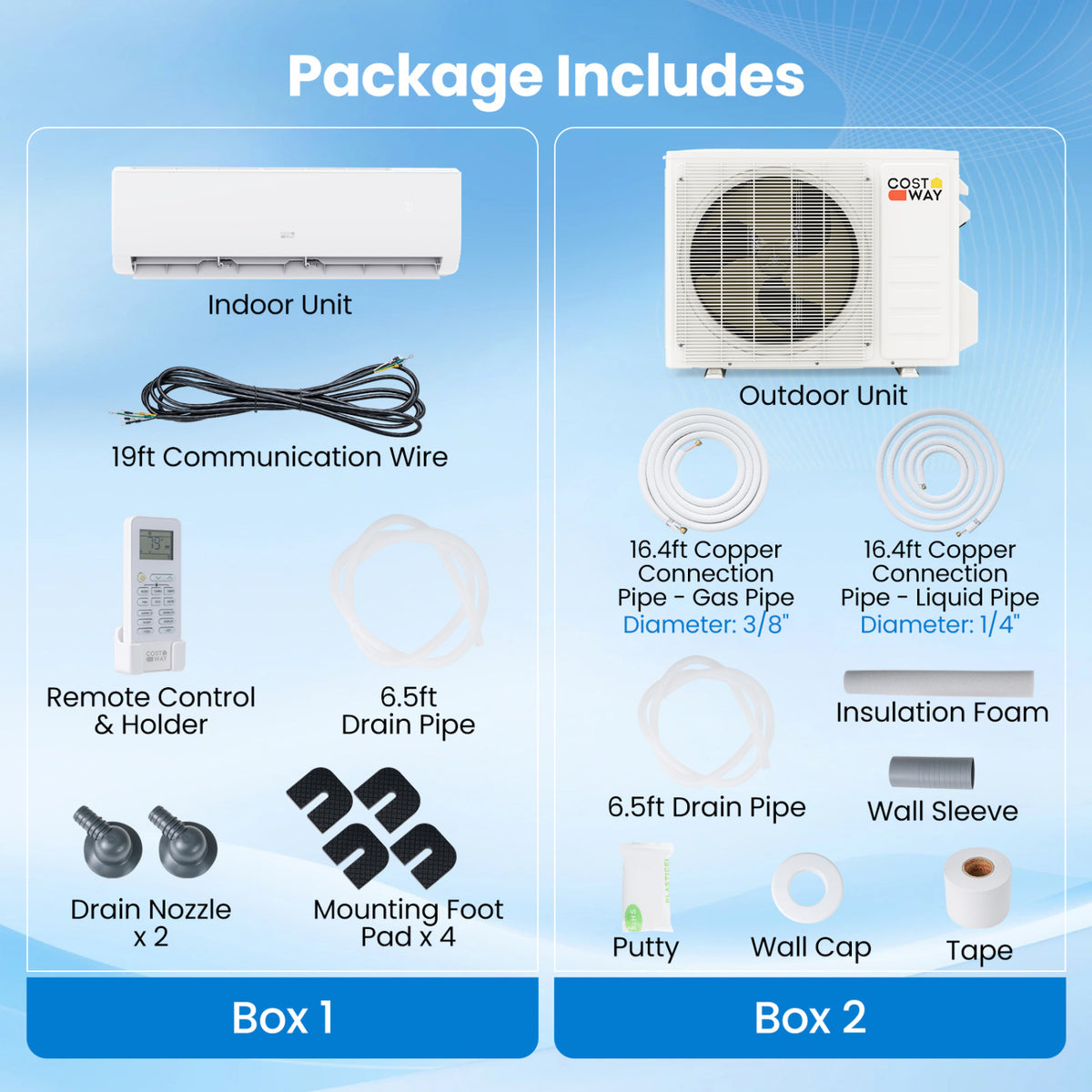 EcoGuard Series 9000 BTU 20 SEER2 208-230V Mini Split Air Conditioner and Heater