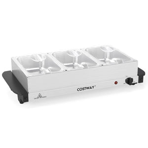 Electric Buffet Server Food Warmer with 3 Removable Trays
