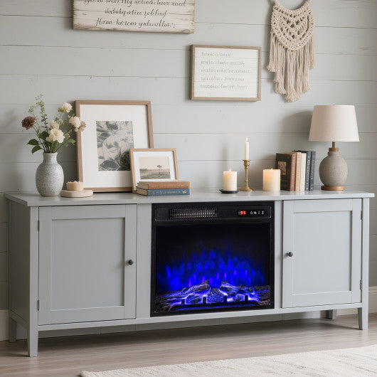 18 Inch 750W/1500W Electric Fireplace Insert with Remote Control and Adjustable Flame Colors