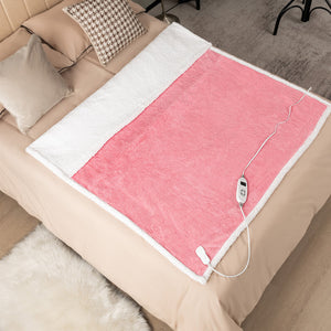 Electric Heated Blanket Throw with 10 Heat Settings-Pink by DirectDeals
