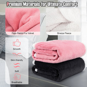 Electric Heated Blanket Throw with 10 Heat Settings-Pink by DirectDeals