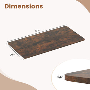 Electric Standing Desk with LED Display and 2 Memory Height Settings-Rustic Brown