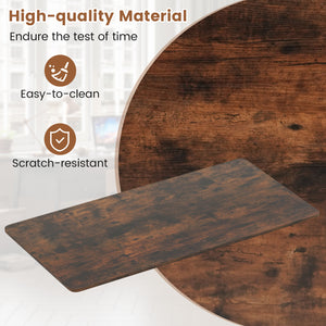 Electric Standing Desk with LED Display and 2 Memory Height Settings-Rustic Brown