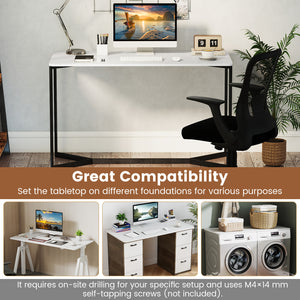 Electric Standing Desk with LED Display and 2 Memory Height Settings-White