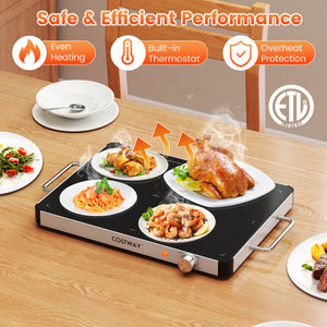 Electric Warming Food Warmer with Adjustable Temperature Control and Overheat Protection