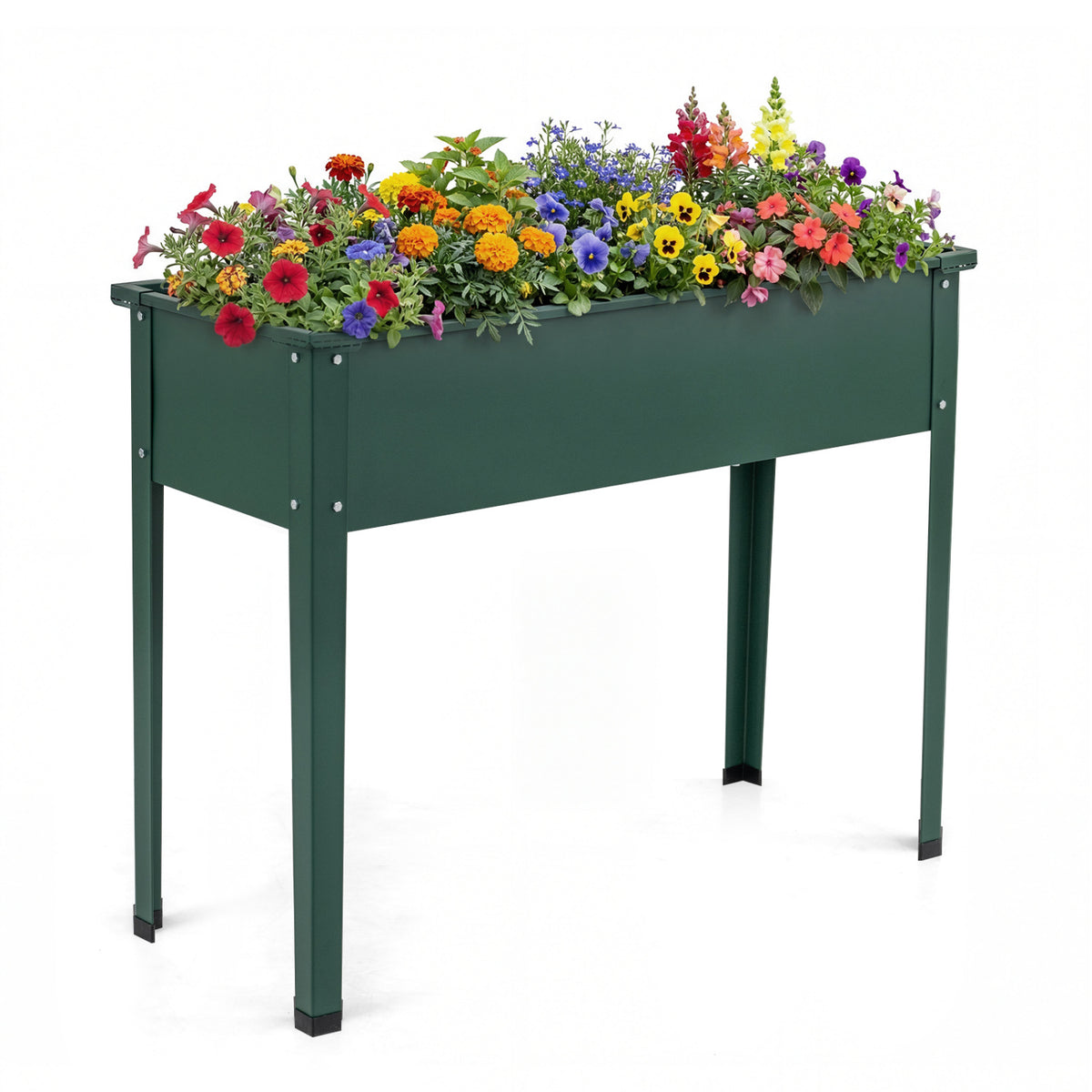 Elevated Metal Raised Garden Bed with Legs and Drainage Holes-Green