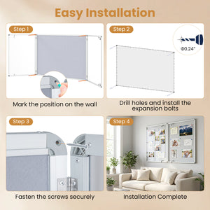 Enclosed Bulletin Board Lockable Cork Notice Board with Aluminum Frame-Sliver