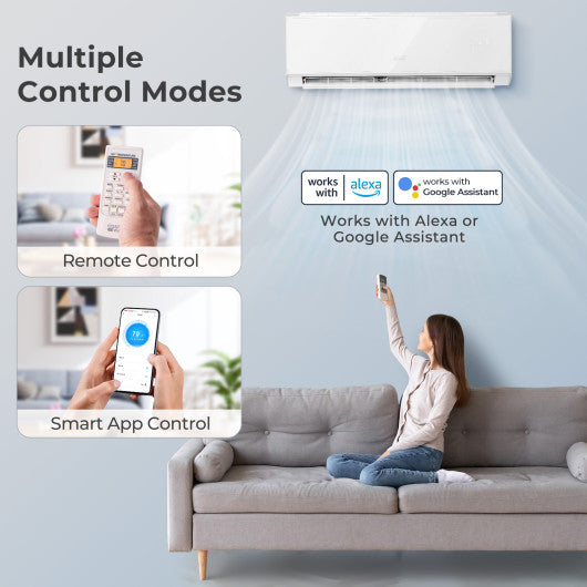 Energy Star Certified 24000 BTU 21 SEER2 208-230V Mini Split Air Conditioner and Heater White Wifi Enabled