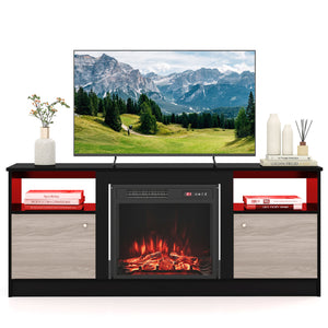 Entertainment Center with Adjustable Shelf & Open Compartment for 65â€ TVs-Style 1