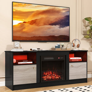 Entertainment Center with Adjustable Shelf & Open Compartment for 65â€ TVs-Style 1