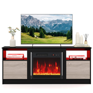 Entertainment Center with Adjustable Shelf & Open Compartment for 65â€ TVs-Style 2