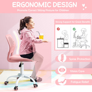 Ergonomic Children Study Chair with Adjustable Height-Light Pink