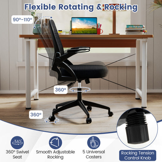 Mobile Standing Desk Height Adjustable Overbed Bedside Table with Cup Holder-White
