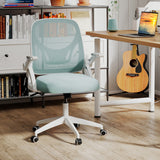 Ergonomic Computer Desk Chair with Lumbar Support and Flip-up Arms-Navy