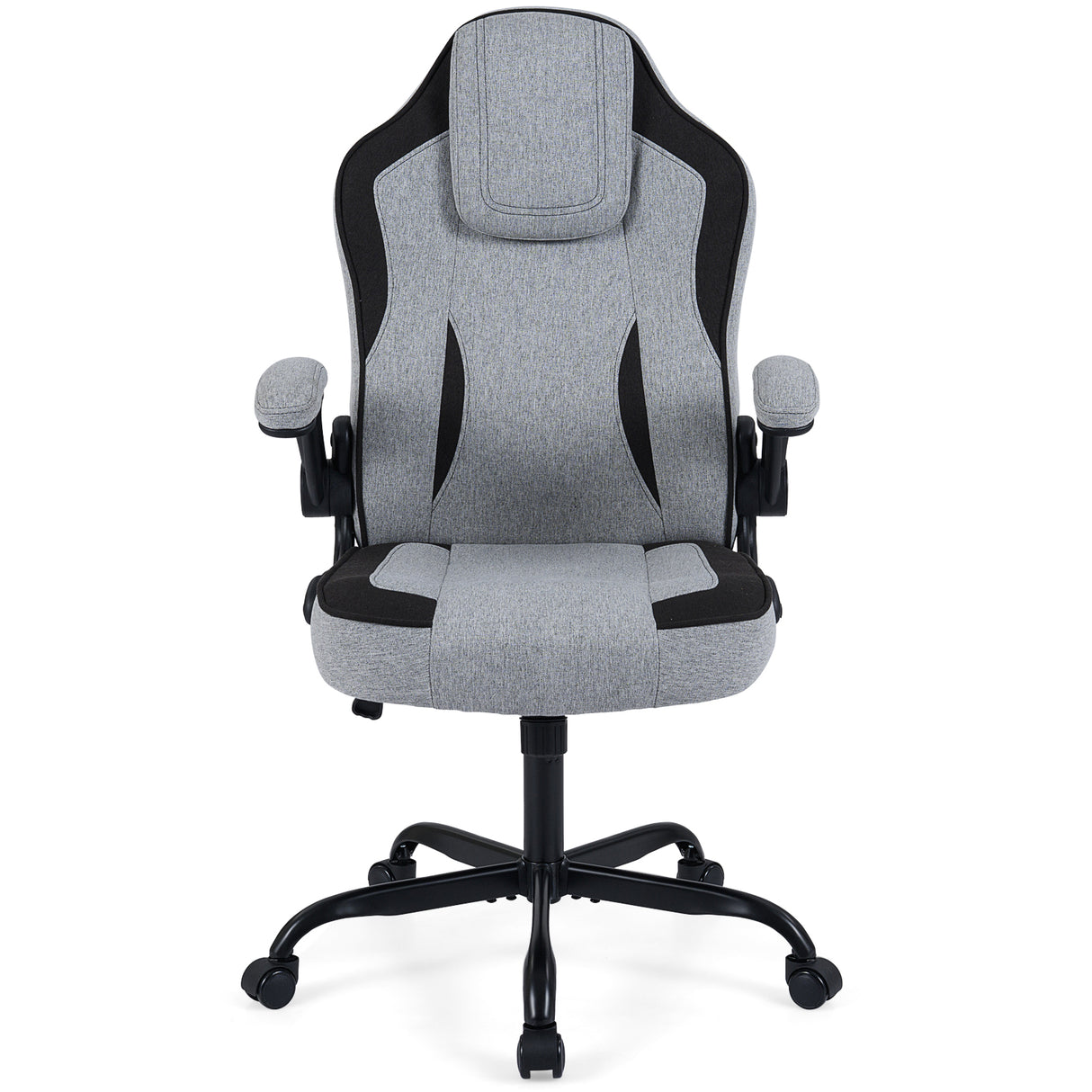 Ergonomic Computer Office Chair with 90 ° Flip-up Armrests-Gray