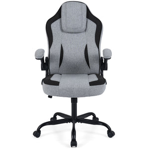 Ergonomic Computer Office Chair with 90 ° Flip-up Armrests-Gray