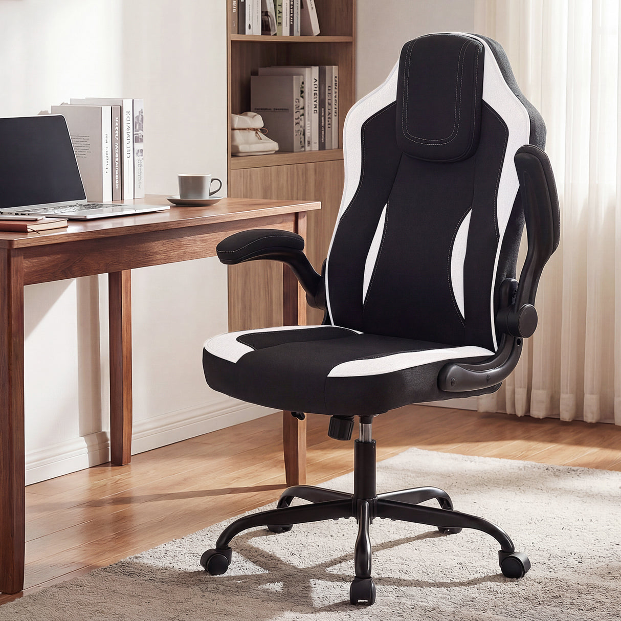 Ergonomic Computer Office Chair with 90 ° Flip-up Armrests-Black