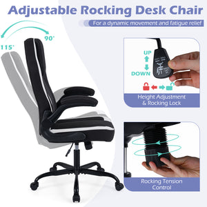 Ergonomic Computer Office Chair with 90 ° Flip-up Armrests-Black