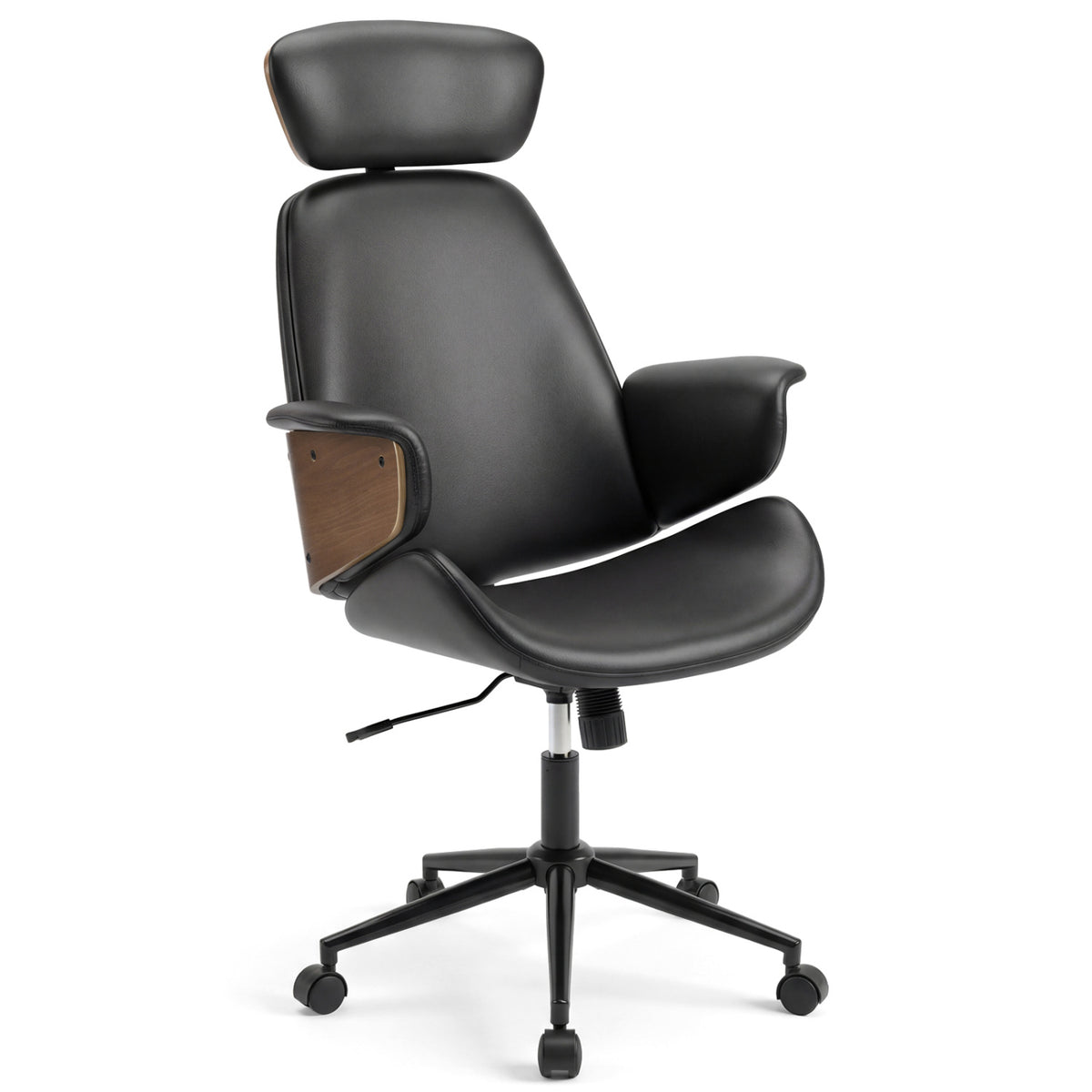 Ergonomic Office Chair with Headrest  Adjustable Height for Home Office and Study-Black