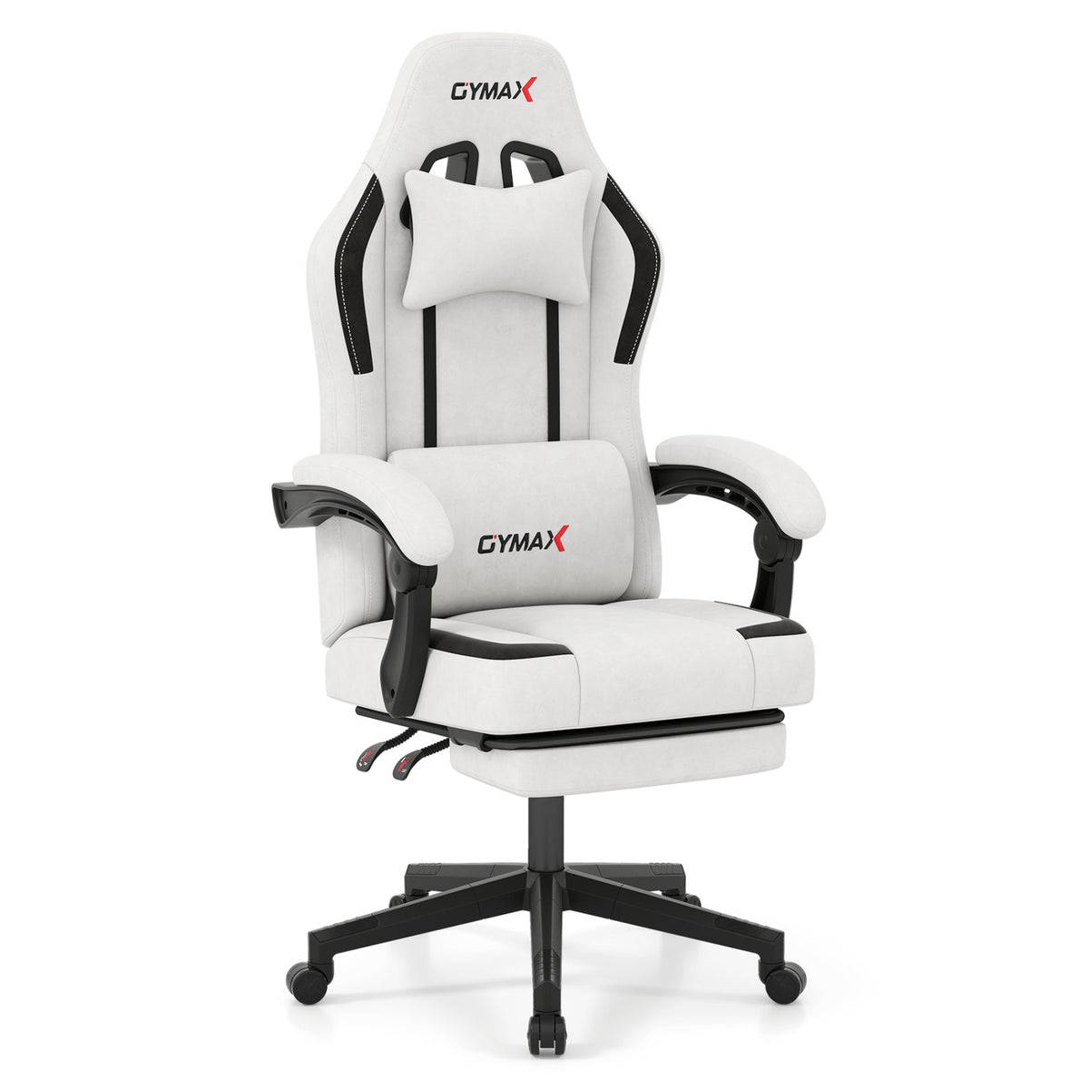 Ergonomic Video Game Chair with Headrest for Home Office-Gray