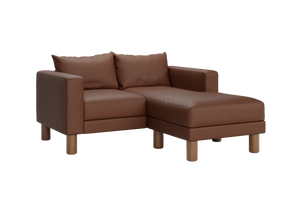 The Essential Loveseat Sectional – Sustainable Cactus Leather Couch by Sabai by Couch.com