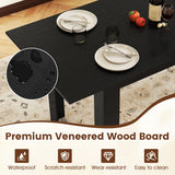 Extendable Dining Table for 4-8 People 47"-62" Large Rectangular Kitchen Table-Black
