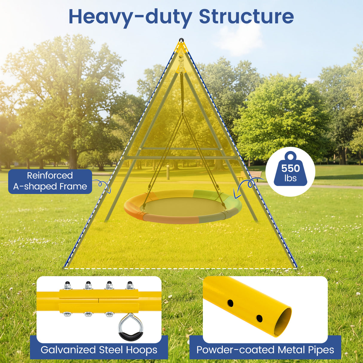 Extra Large Heavy Duty A-Frame Steel Swing Stand