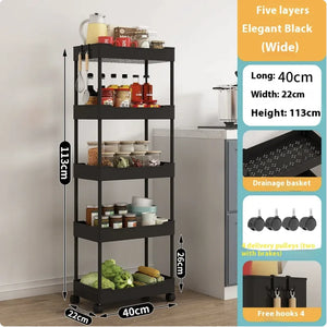 Multi-Tier Kitchen Floor Standing Storage Cart