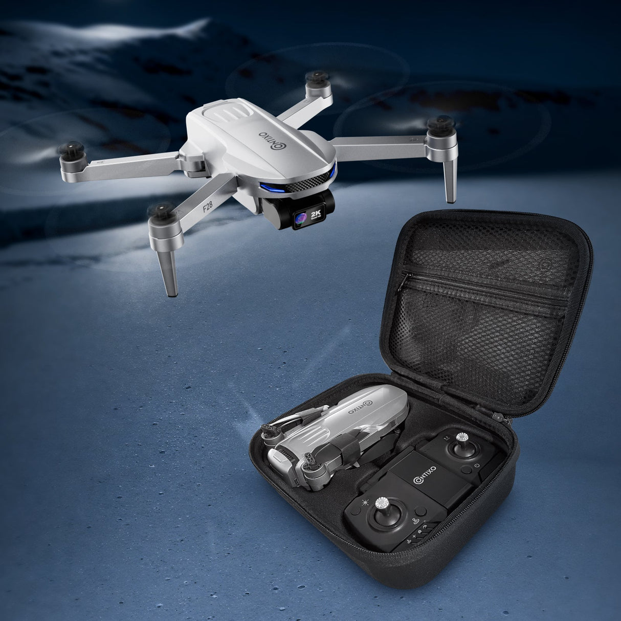 Contixo F28 Foldable Drone With 2K FHD Camera and Carrying Case