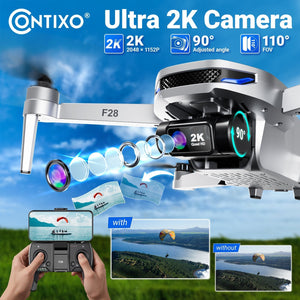 Contixo F28 Foldable Drone With 2K FHD Camera and Carrying Case