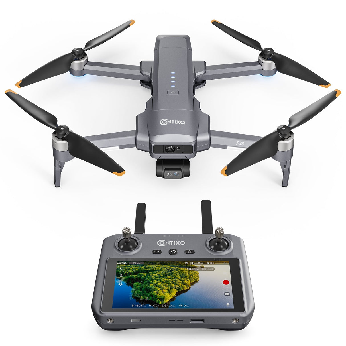 Contixo F33 Vortex - Professional 4K UHD GPS Drone - 42 Min Flight, Brushless Motors, Advanced Smart Modes