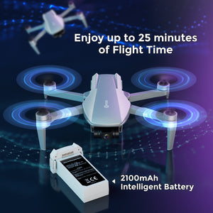 Contixo F36 Silver Horizon Remote Control FPV Foldable Drone with 4K HD Camera, 64GB MicroSD Card, & Carrying Case by Contixo