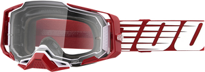 100% Armega Goggles - Oversized Deep Red - Clear 50004-00009