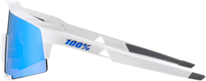 100% Speedcraft Sunglasses - White - Blue Mirror 60007-00012