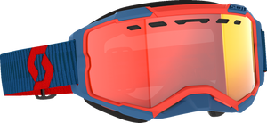 SCOTT Fury Snow Cross Goggle - Dark Blue/Neon Red - Light Sensitive Red Chrome 278604-7698341
