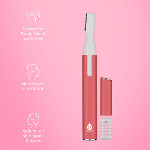 Pursonic Facial Trimmer & Eyebrow Kit, Heated Eyelash Curler & Dimmable LED Vanity Mirror