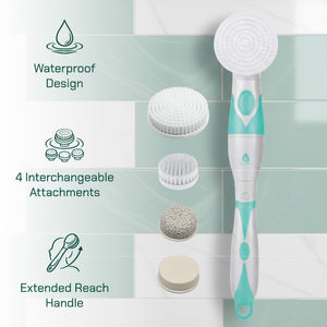 Advanced Facial & Body Cleansing Brush With Extended Handle