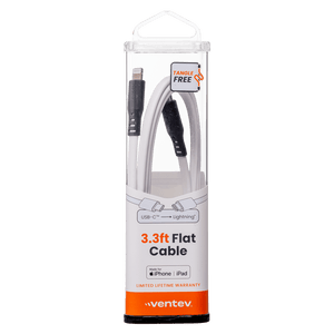 Ventev ChargeSync Flat USB C to Apple Lightning Cable 3ft by Ventev